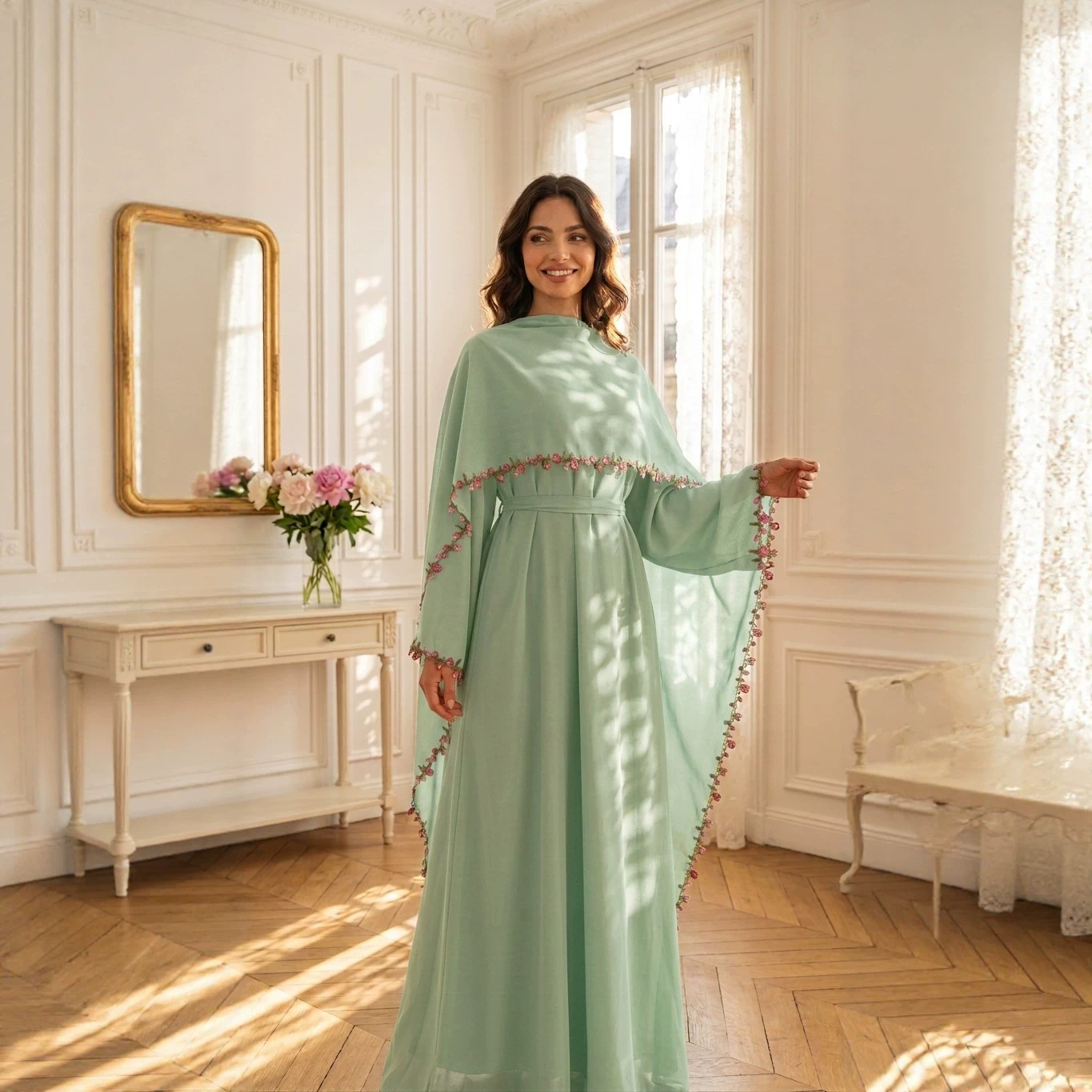 Elegant Embroidery Abayas Hija - đánh giá và giá Embroidery Kebaya