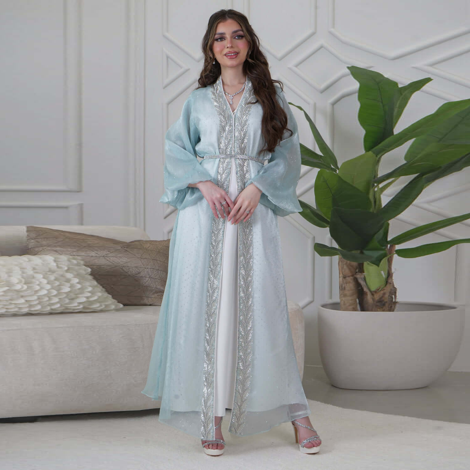 Eid Mubarak Djellaba Kimono Ca - đánh giá và giá Embroidery Kebaya