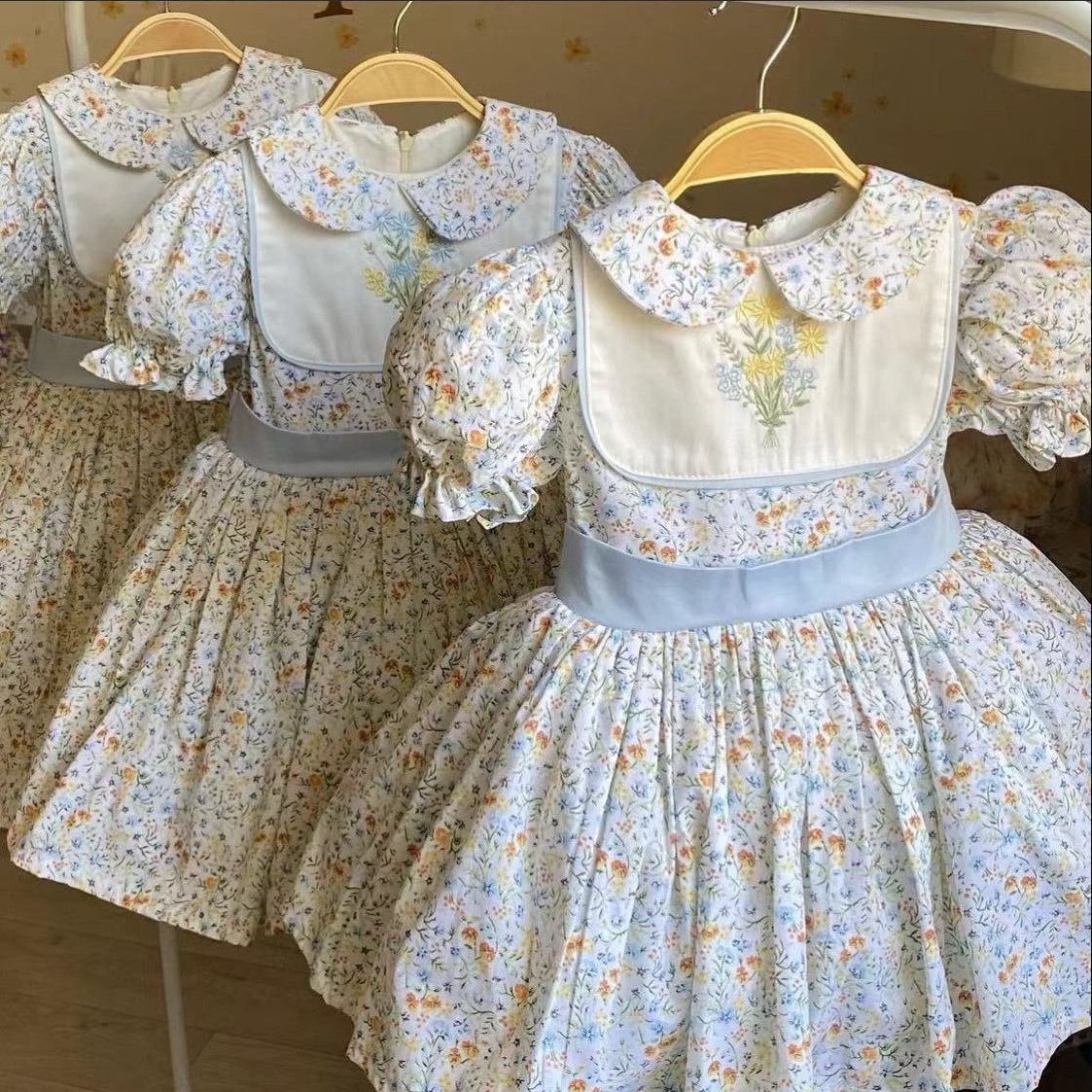 0-12Y Baby Girl Summer Flower  - đánh giá và giá Embroidery Yellow Dress