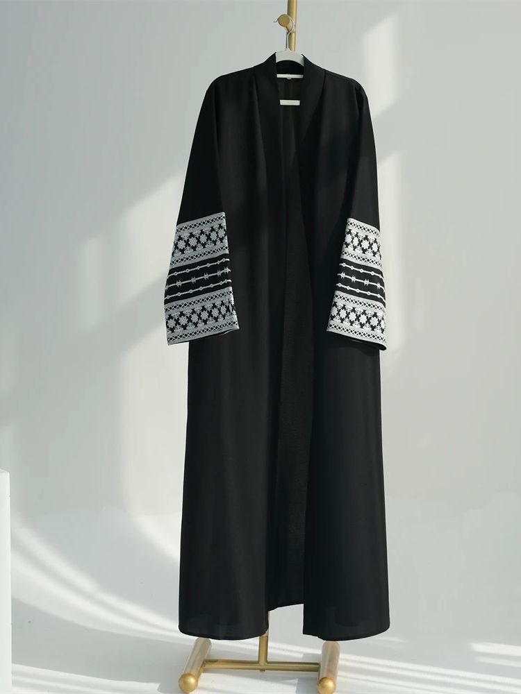 Ramadan Eid Black Open Kimono  - đánh giá và giá Embroidery Kebaya