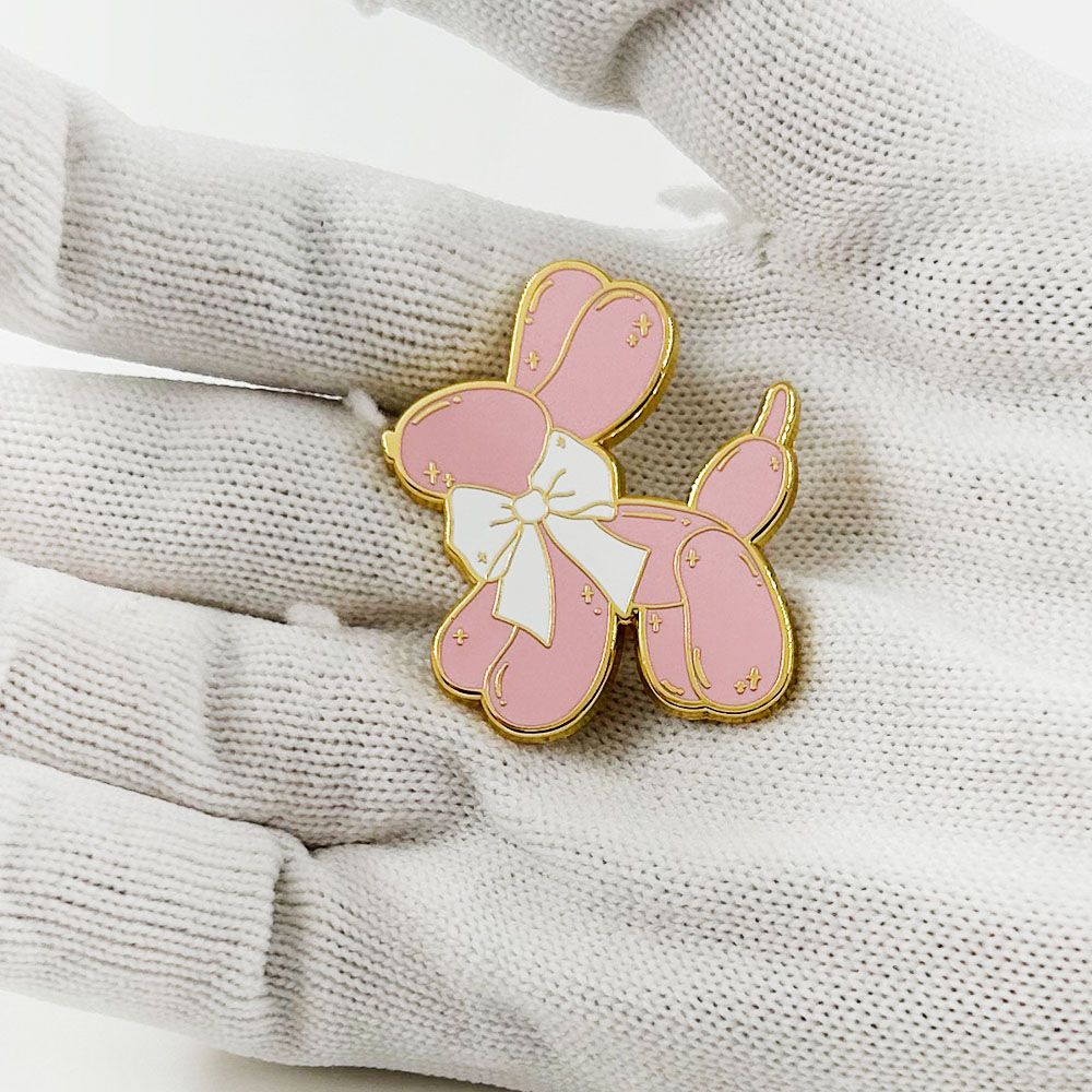 Pink Balloon Dog Enamel Pin Cu - đánh giá và giá Embroidery Bali